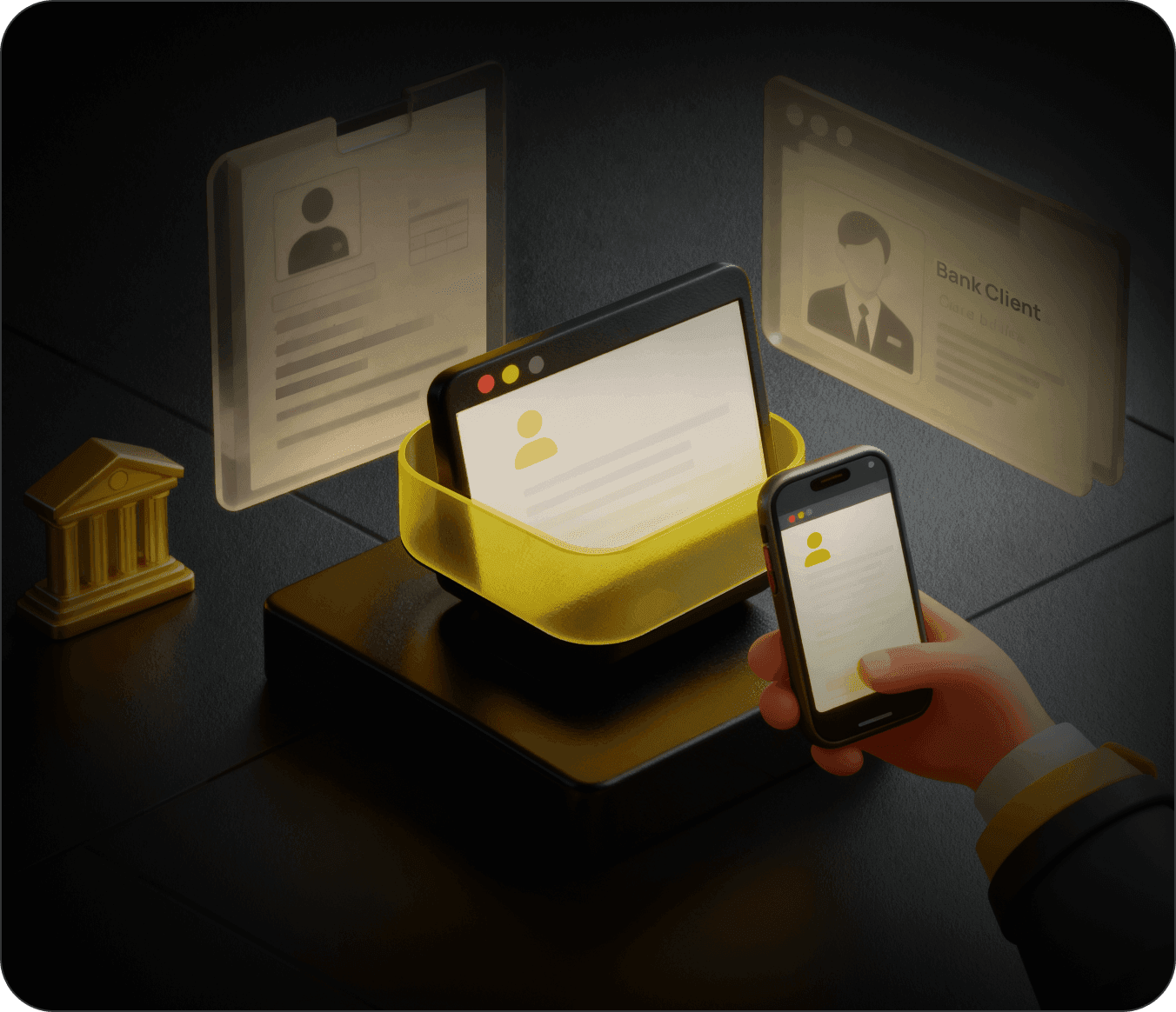 Internal bank staff leak customer data via mobile photos.